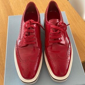 Prada Platform shoes Spazzolato size 38 US 7.5 color red